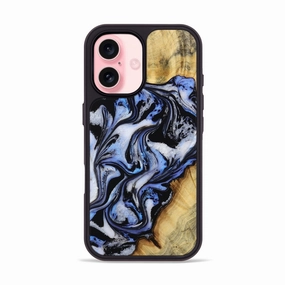 Anti Fog Iphone 16 Wood Phone Case - Karl (Blue, 773304)