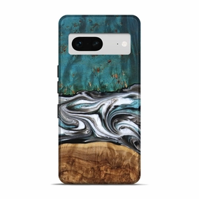 Pixel 7 Wood Live Edge Phone Case - Eunice (Black & White, 776760) Fingerprint Resistant Coating