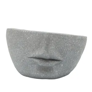 Resin 12" Slanted Half-Face Planter, Cement