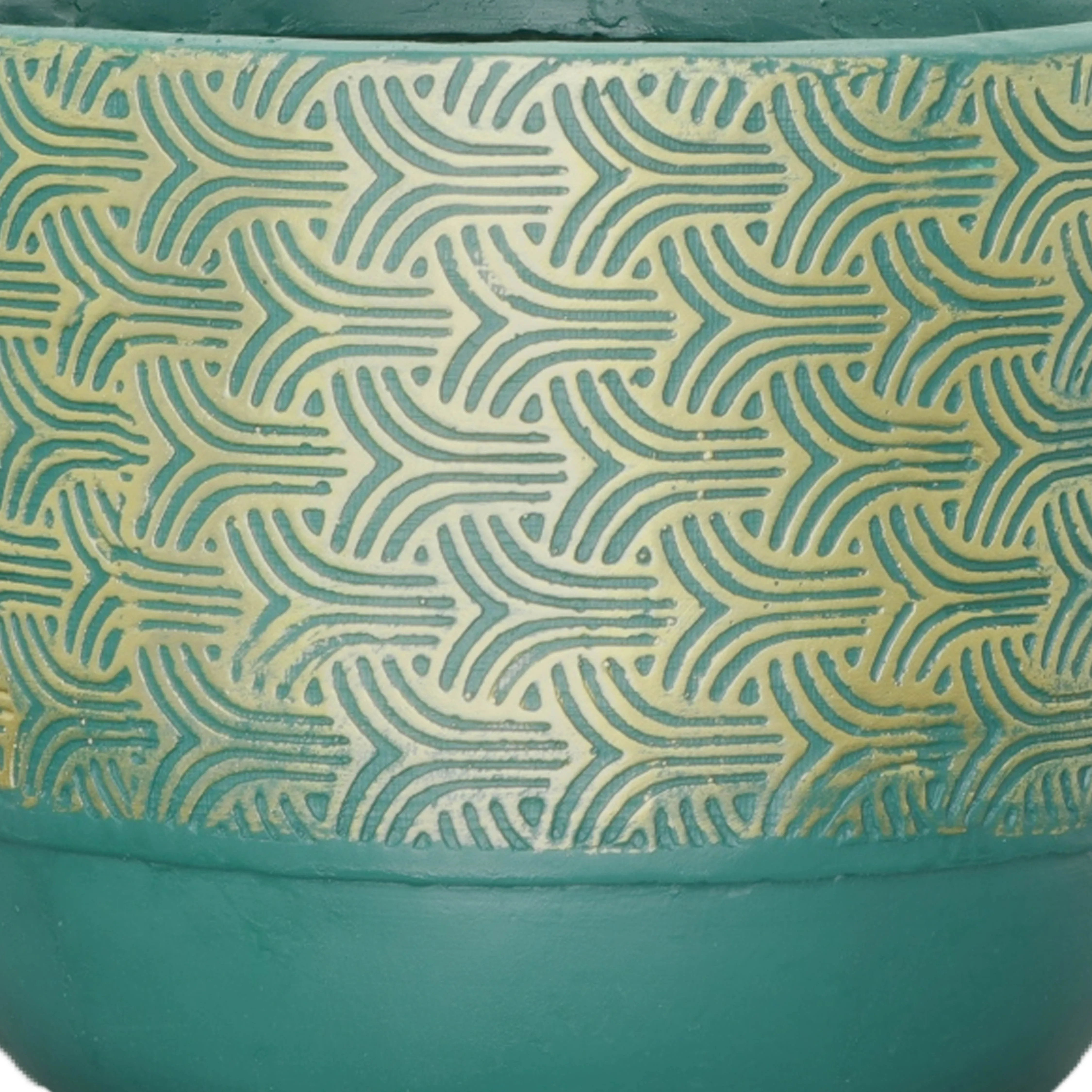 Resin, S/2 10/13"D Swirl Planters, Green/Gold