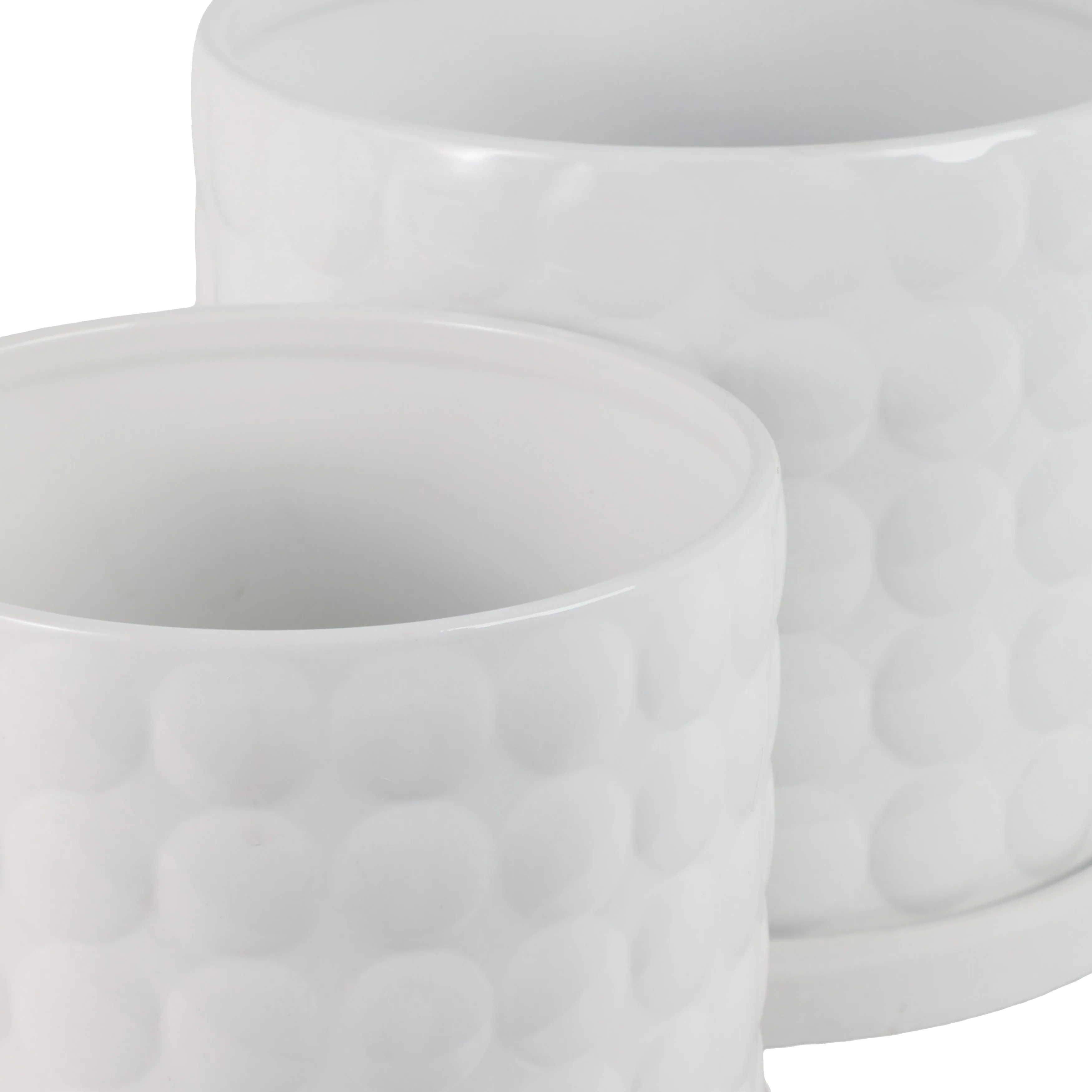 S/2 10/12" Bubble Planter, White