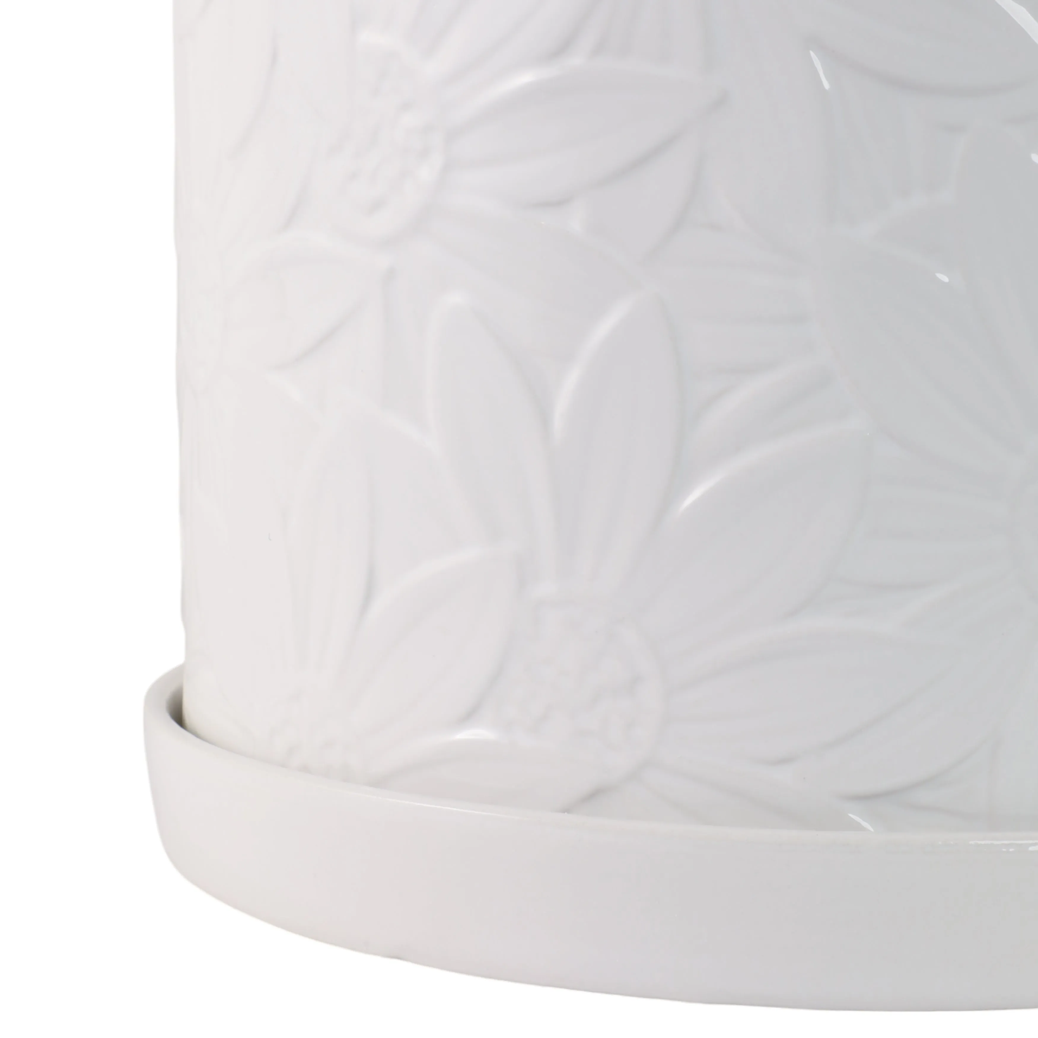 S/2 10/12" Daisy Flower Planter, White