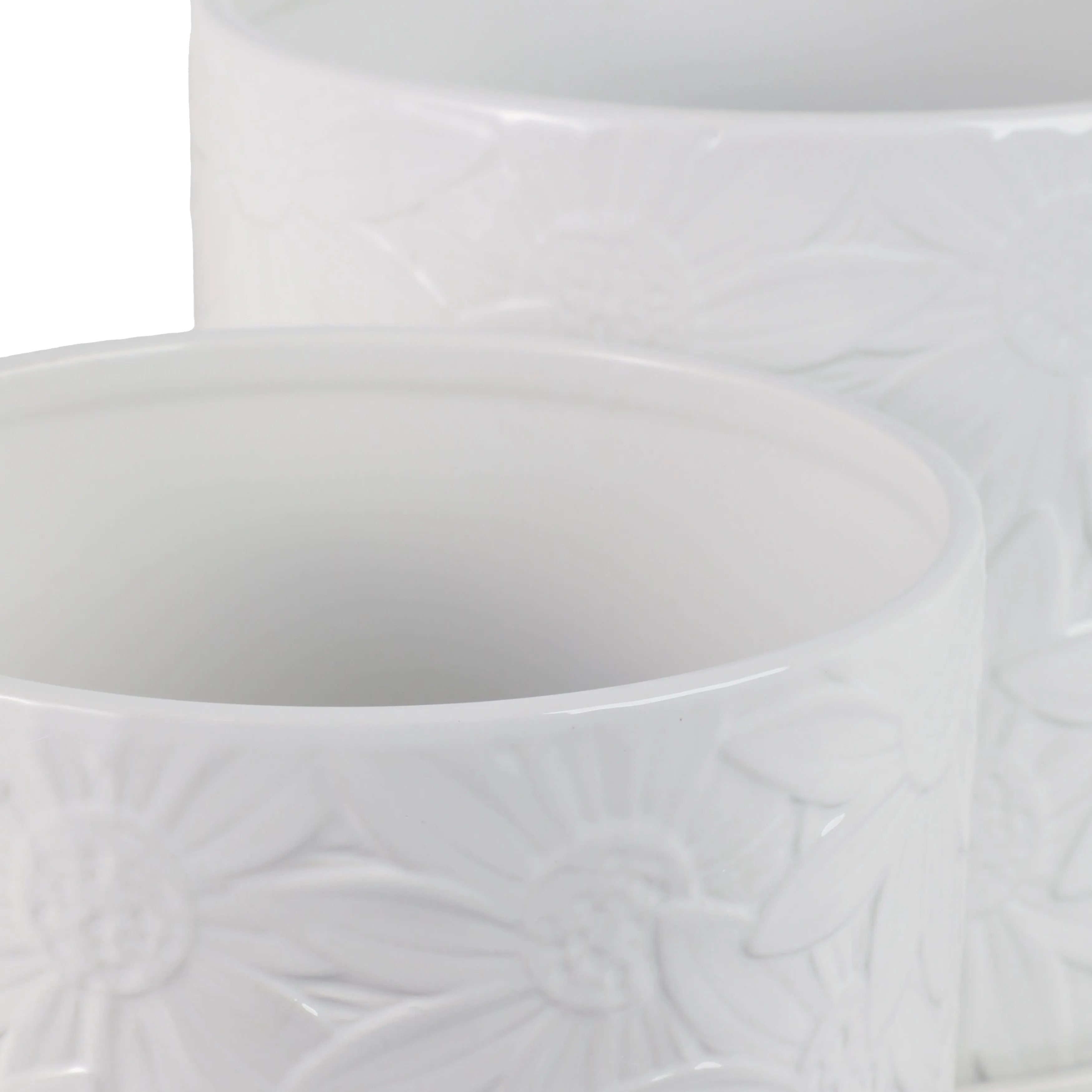 S/2 10/12" Daisy Flower Planter, White
