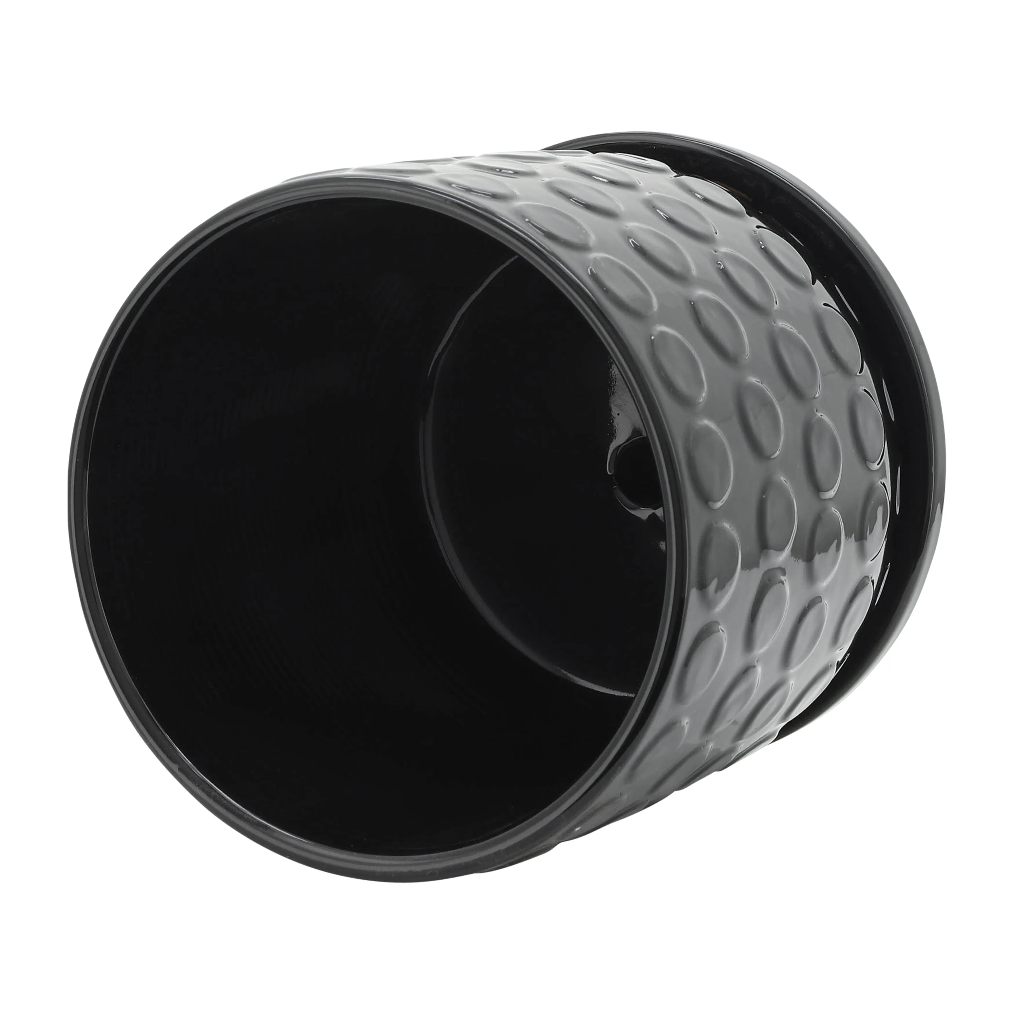 S/2 5/6" BUBBLE PLANTER W. SAUCER, BLACK