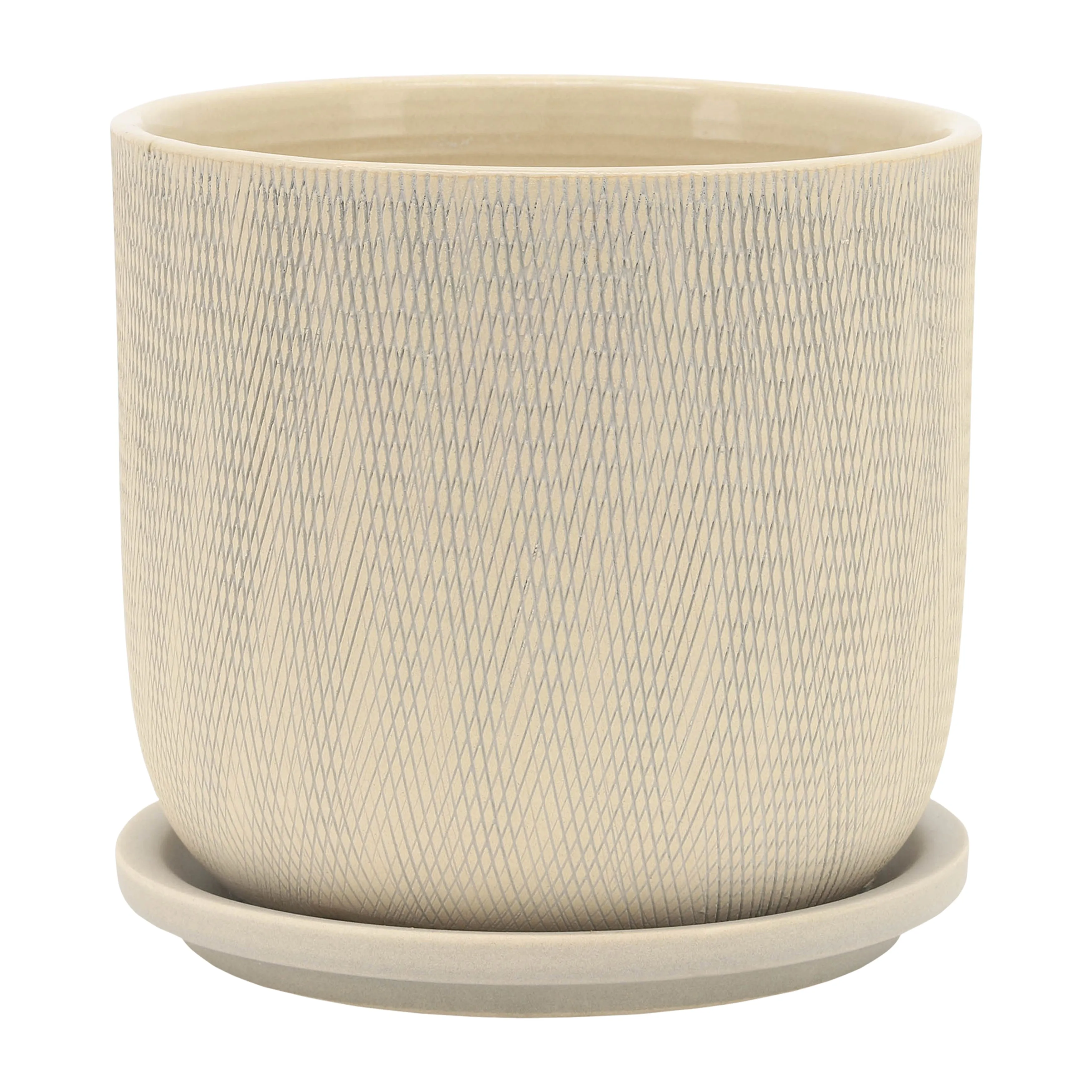 S/2 5/6" MESH PLANTER W/ SAUCER, SAGE