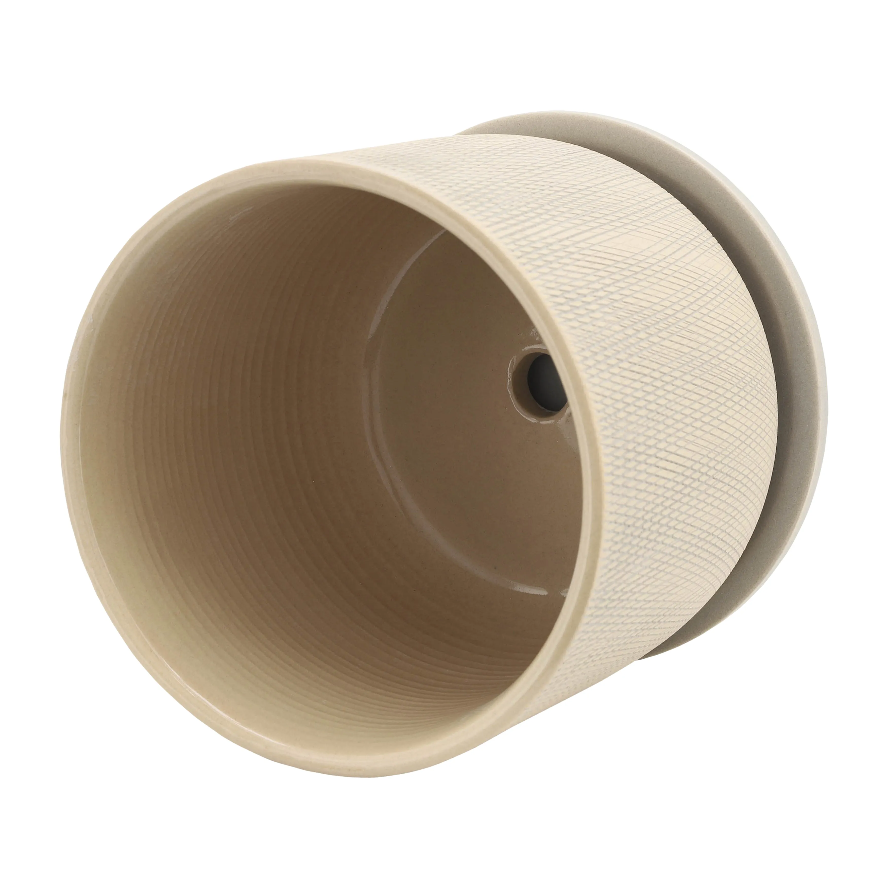 S/2 5/6" MESH PLANTER W/ SAUCER, SAGE