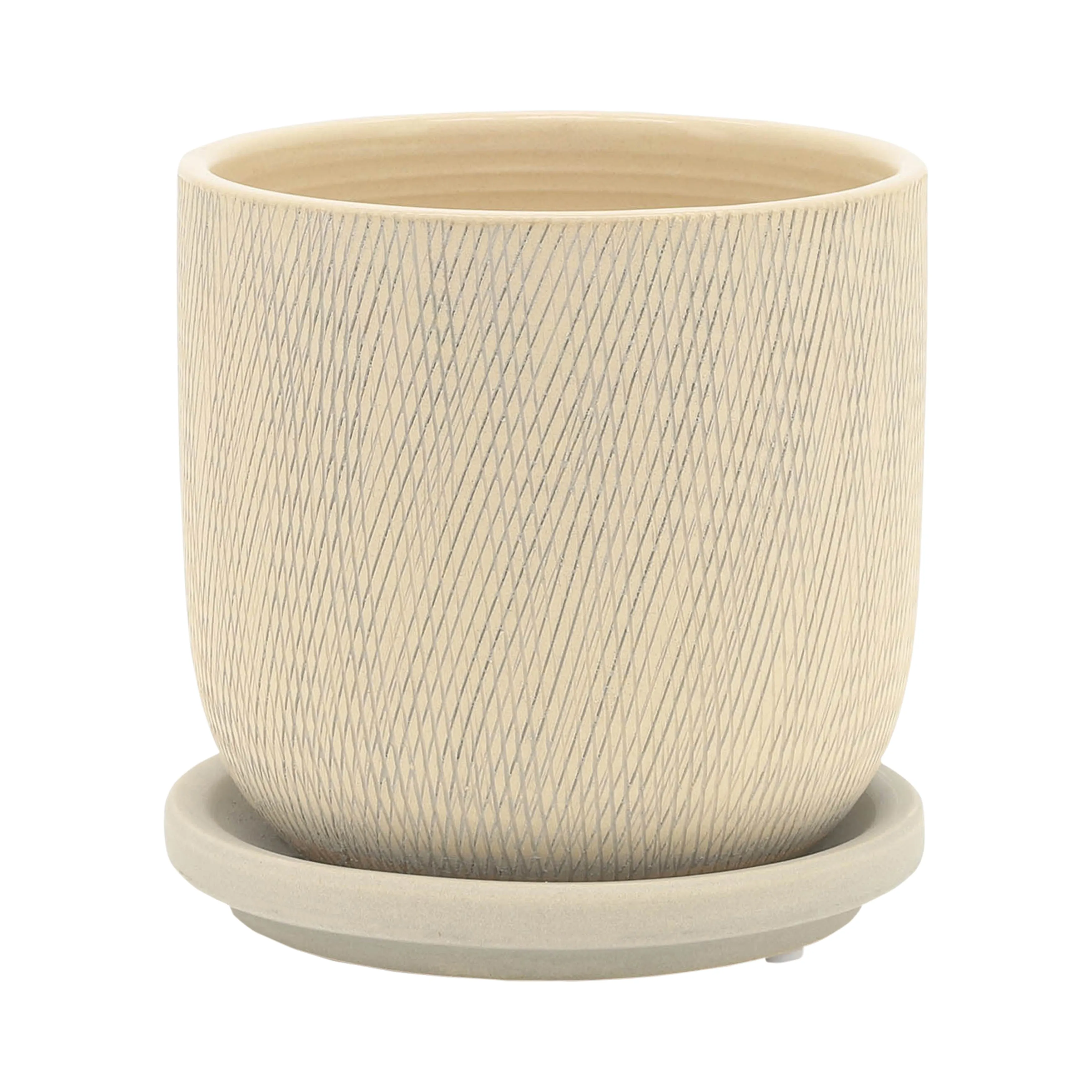S/2 5/6" MESH PLANTER W/ SAUCER, SAGE