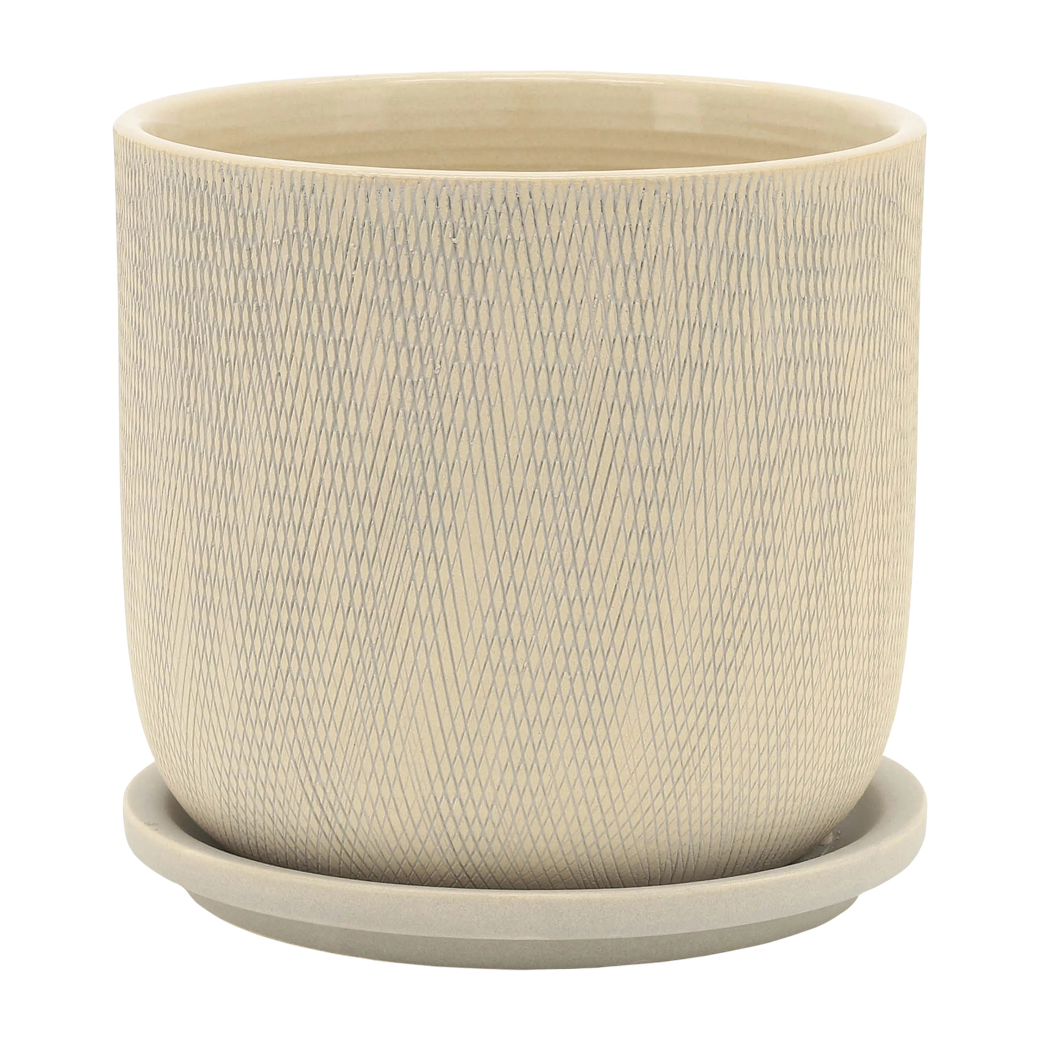 S/2 5/6" MESH PLANTER W/ SAUCER, SAGE