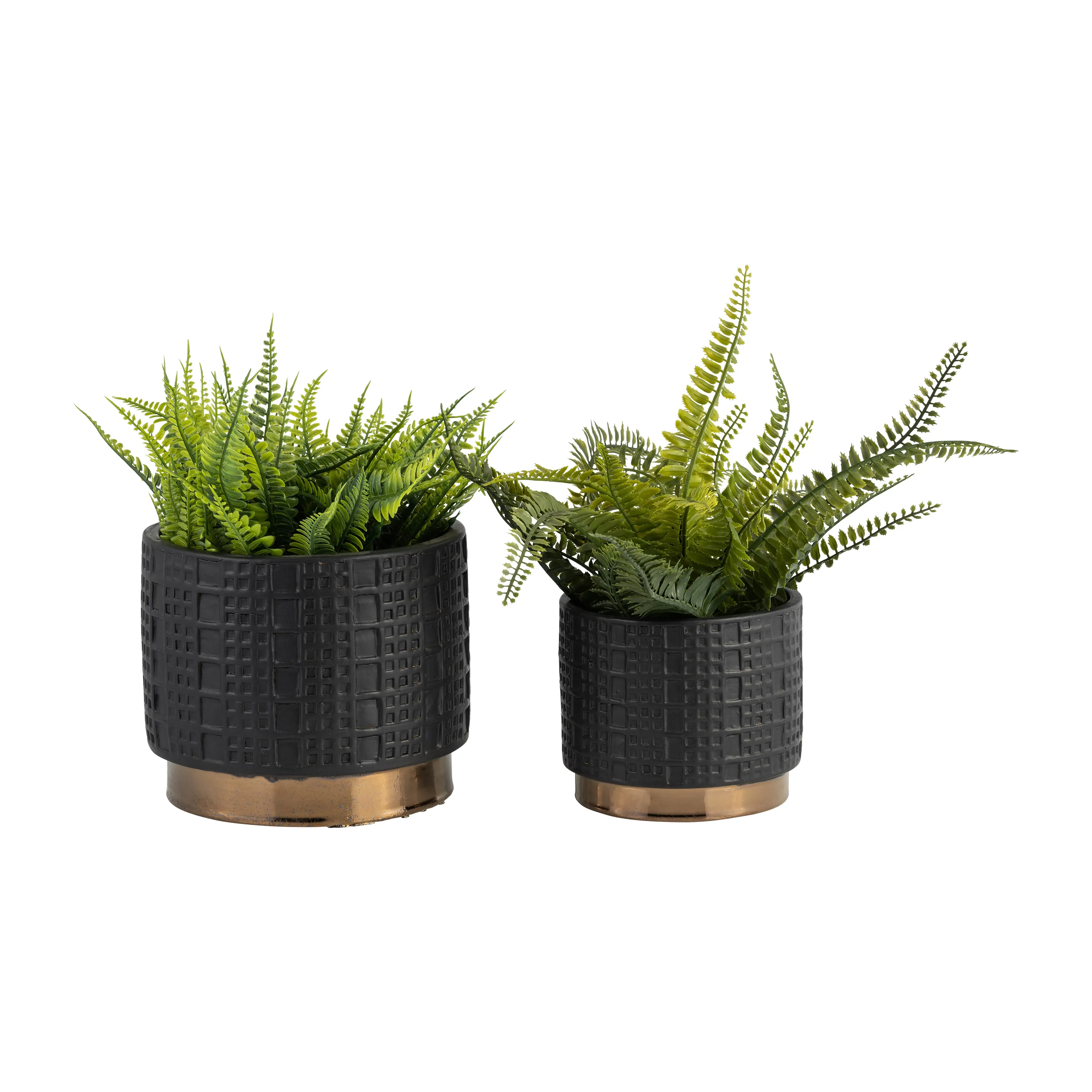 S/2 MESH METALLIC PLANTERS  6/8", BLACK