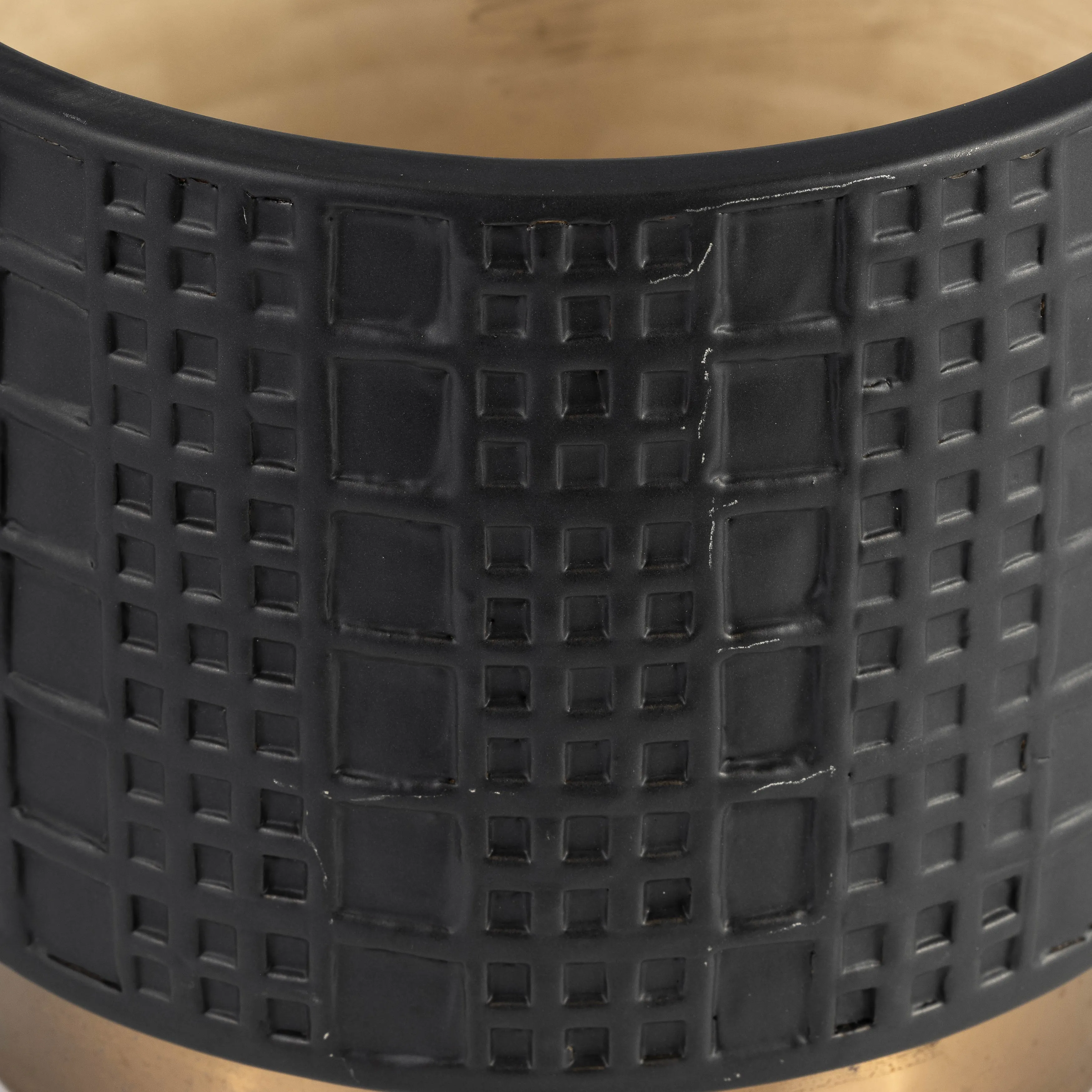 S/2 MESH METALLIC PLANTERS  6/8", BLACK