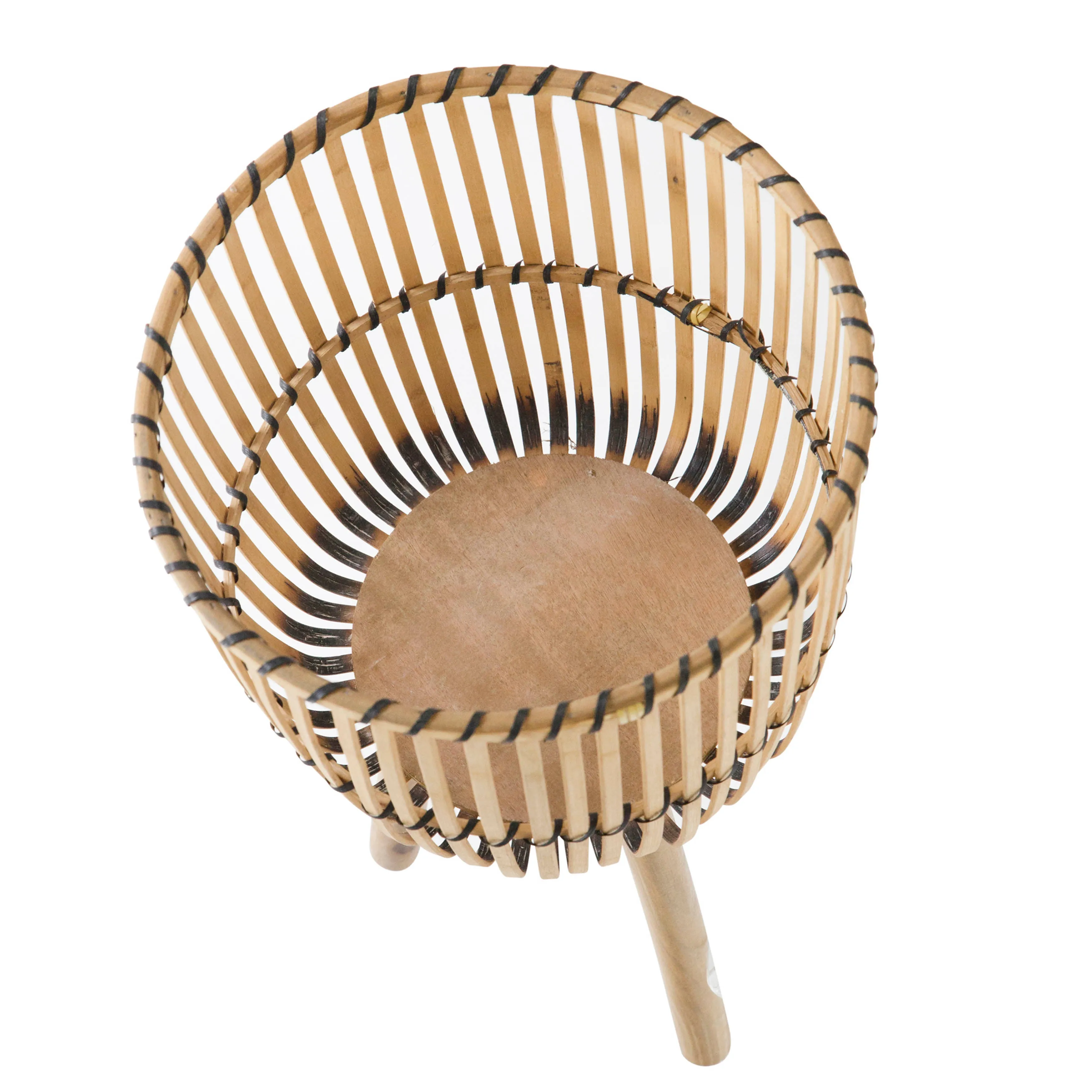 S/2 WICKER FOOTED PLANTERS 10/12", NATURAL