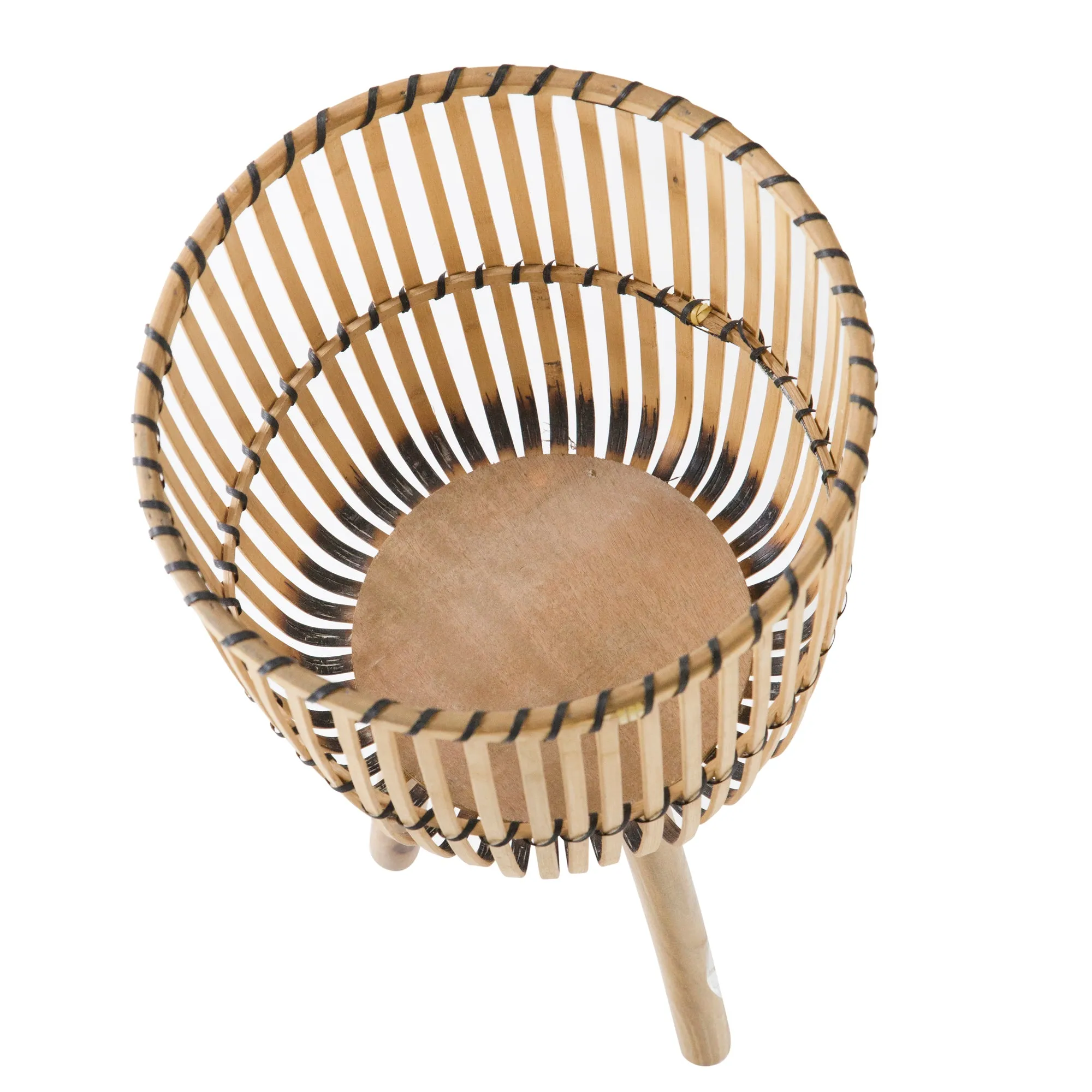 S/2 WICKER FOOTED PLANTERS 10/12", NATURAL