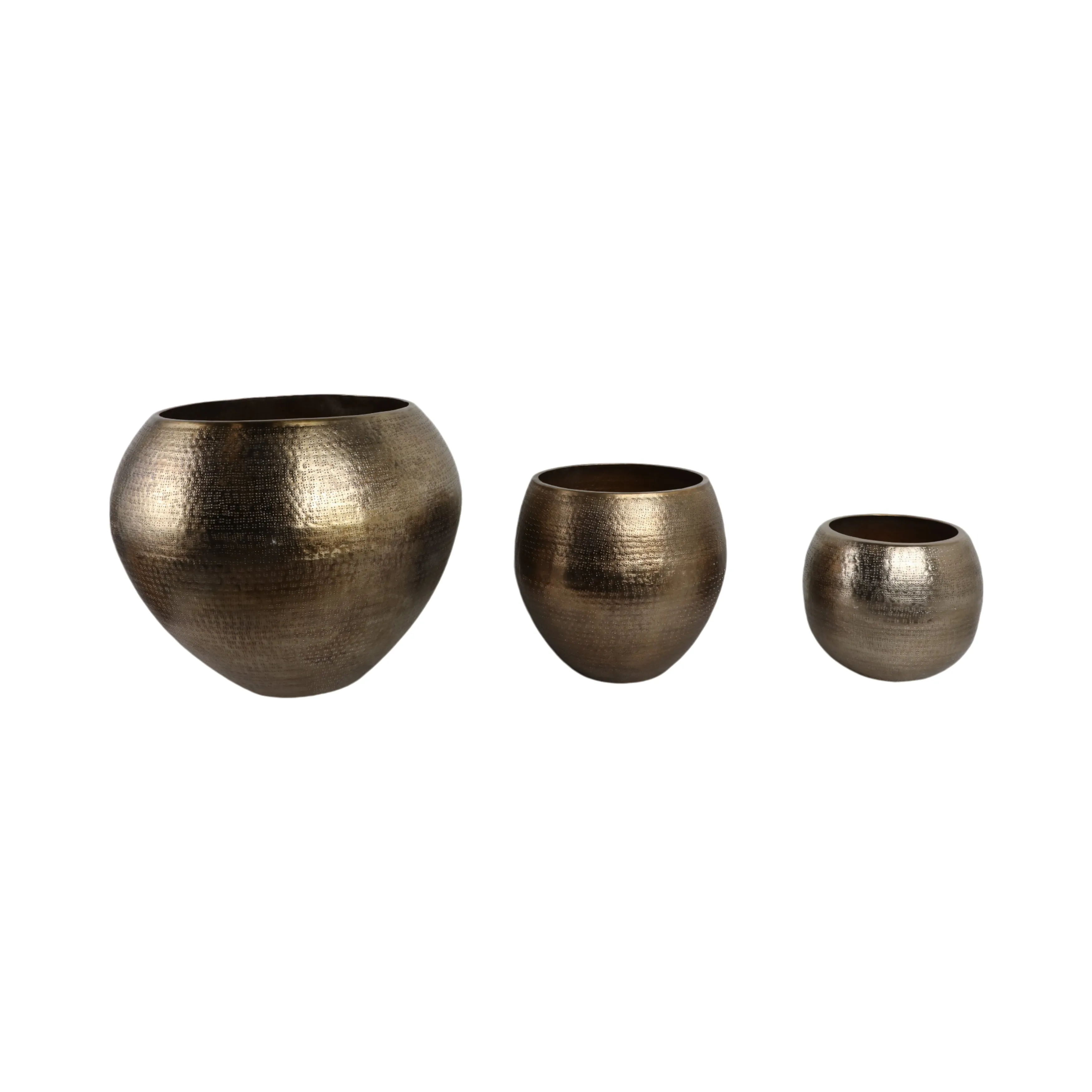 S/3 13/18/25" Noatak Bronze Planters