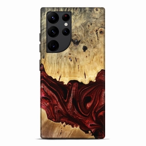 Galaxy S22 Ultra Wood Live Edge Phone Case - Ariya (Red, 777387) Anti Spy