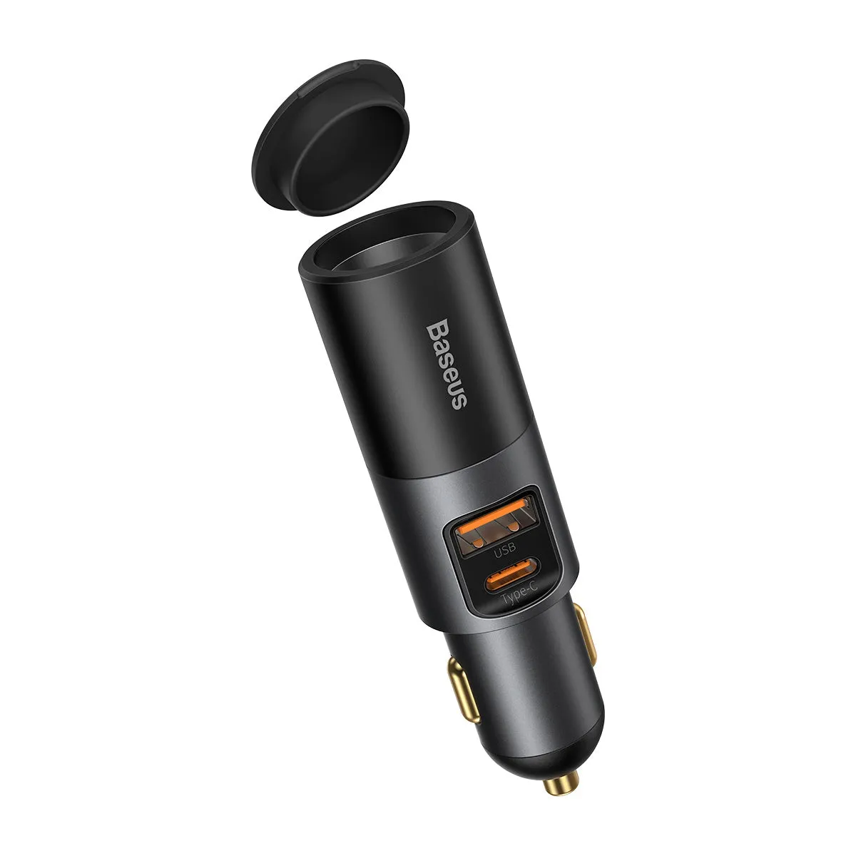 Reinforced Cable Reinforced Connector Baseus 120W Car Charger U   C   Cigarette Lighter Socket Grey (Ccbt-C0G)
