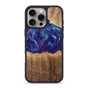 Iphone 16 Pro Max Wood Phone Case - Tera (Blue, 778194) Anti Finger Oil