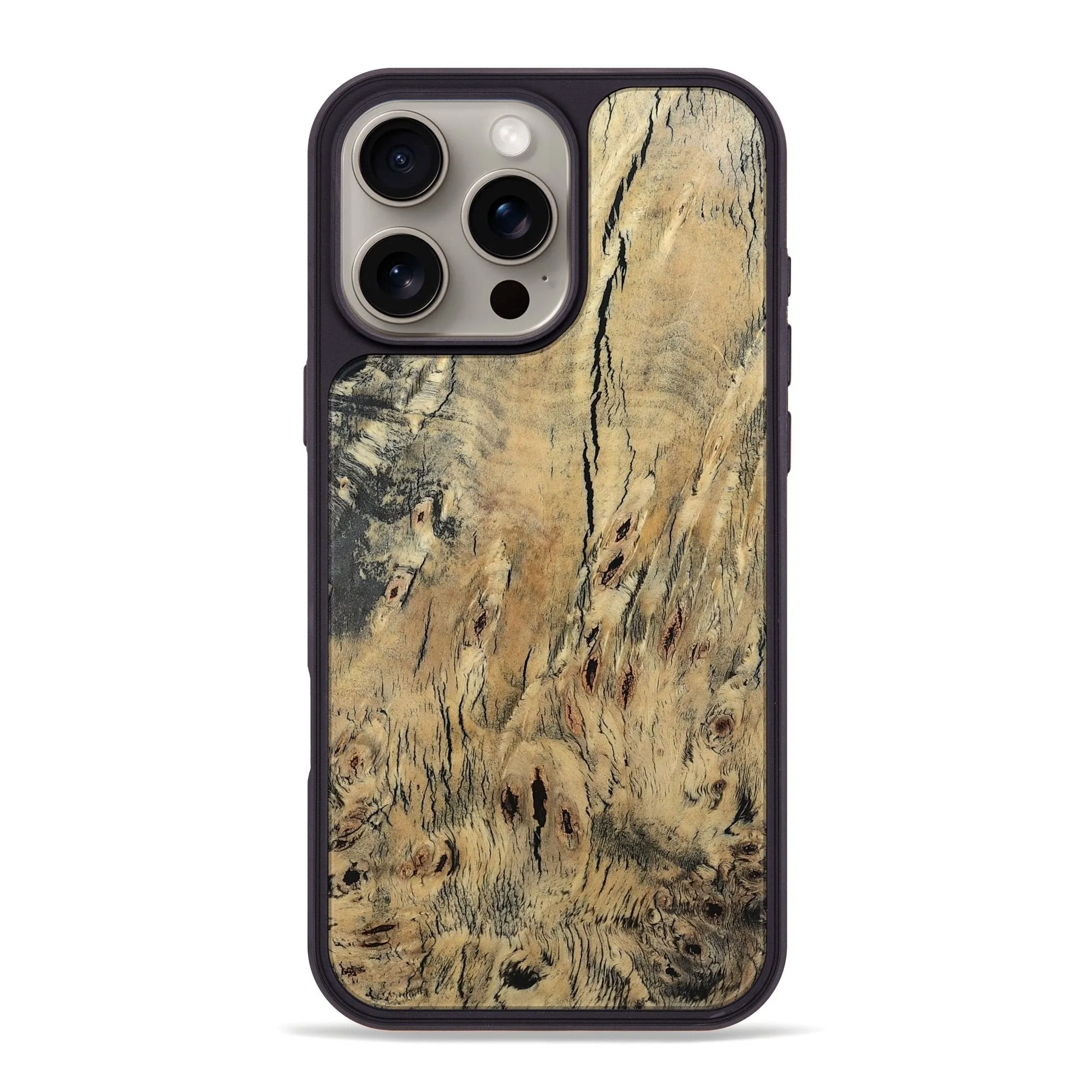 Case Friendly Glass Iphone 16 Pro Max Wood Phone Case - Alaiya (Wood Burl, 781873)