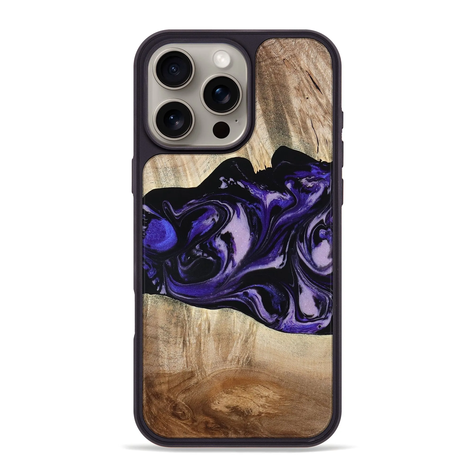 Grip Friendly Shockproof Iphone 16 Pro Max Wood Phone Case - Bradyn (Purple, 780153)