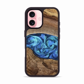 Anti Fog Iphone 16 Wood Phone Case - Marlo (Blue, 781042)