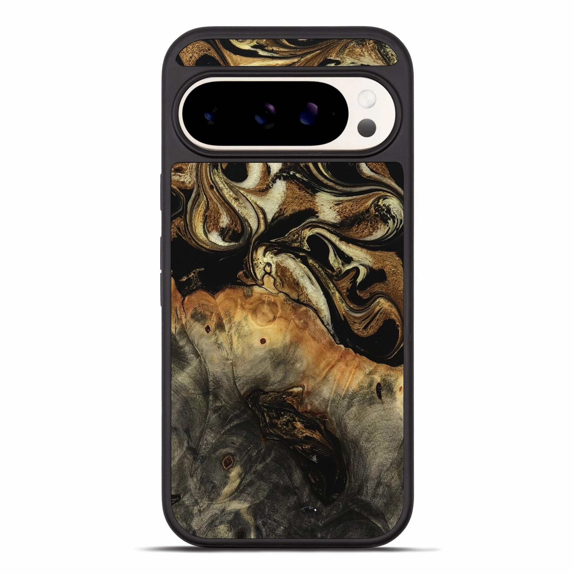 Protective Cover Anti Finger Stain Pixel 10 Pro Xl Wood Phone Case - Edwina (Black & White, 772073)