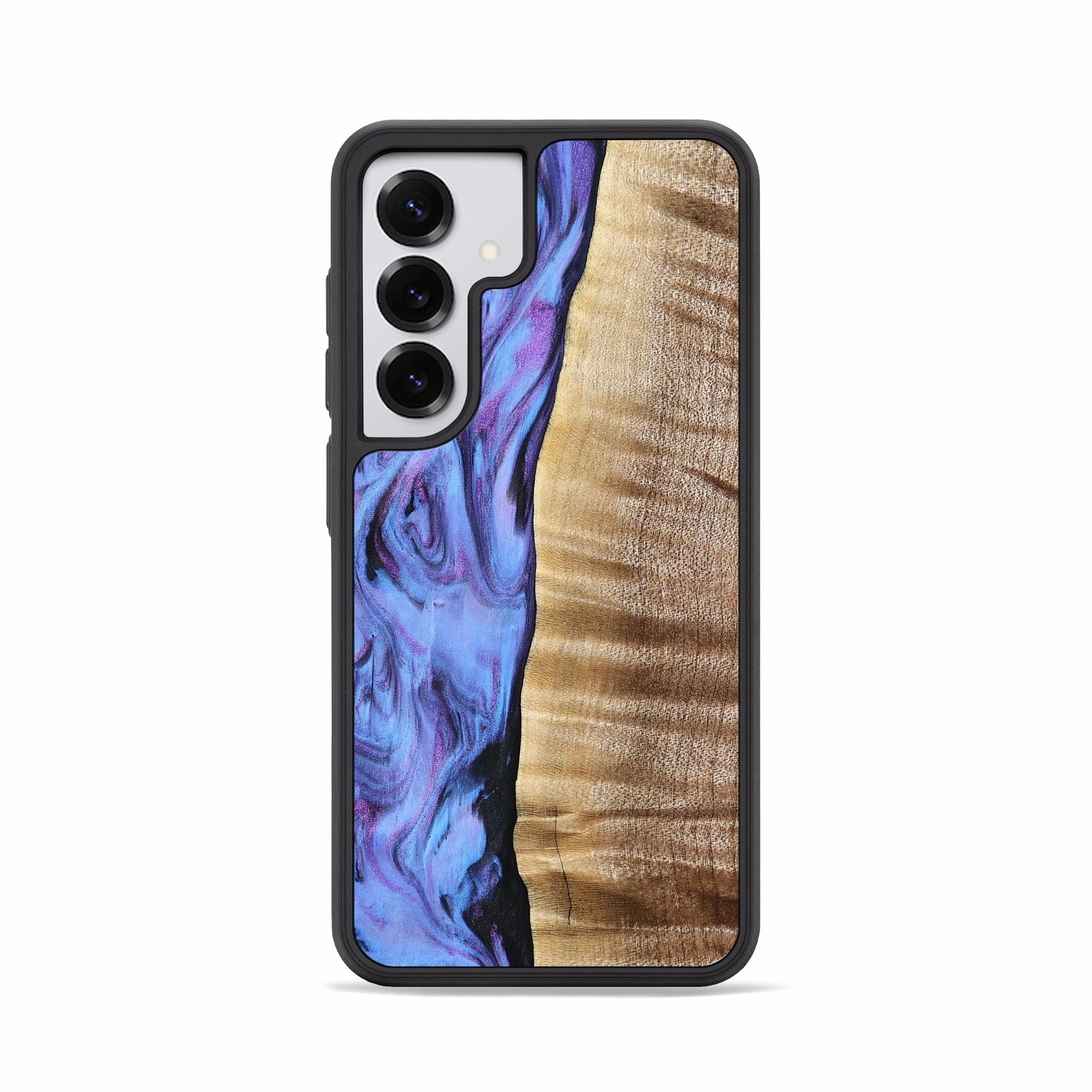 Anti Spy Film Galaxy S25 Wood Phone Case - Tawana (Purple, 776560)