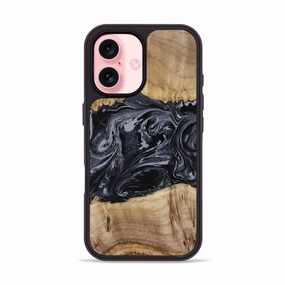 Iphone 16 Wood Phone Case - Colton (Black & White, 770915) Anti Glare Anti Finger Oil Coating