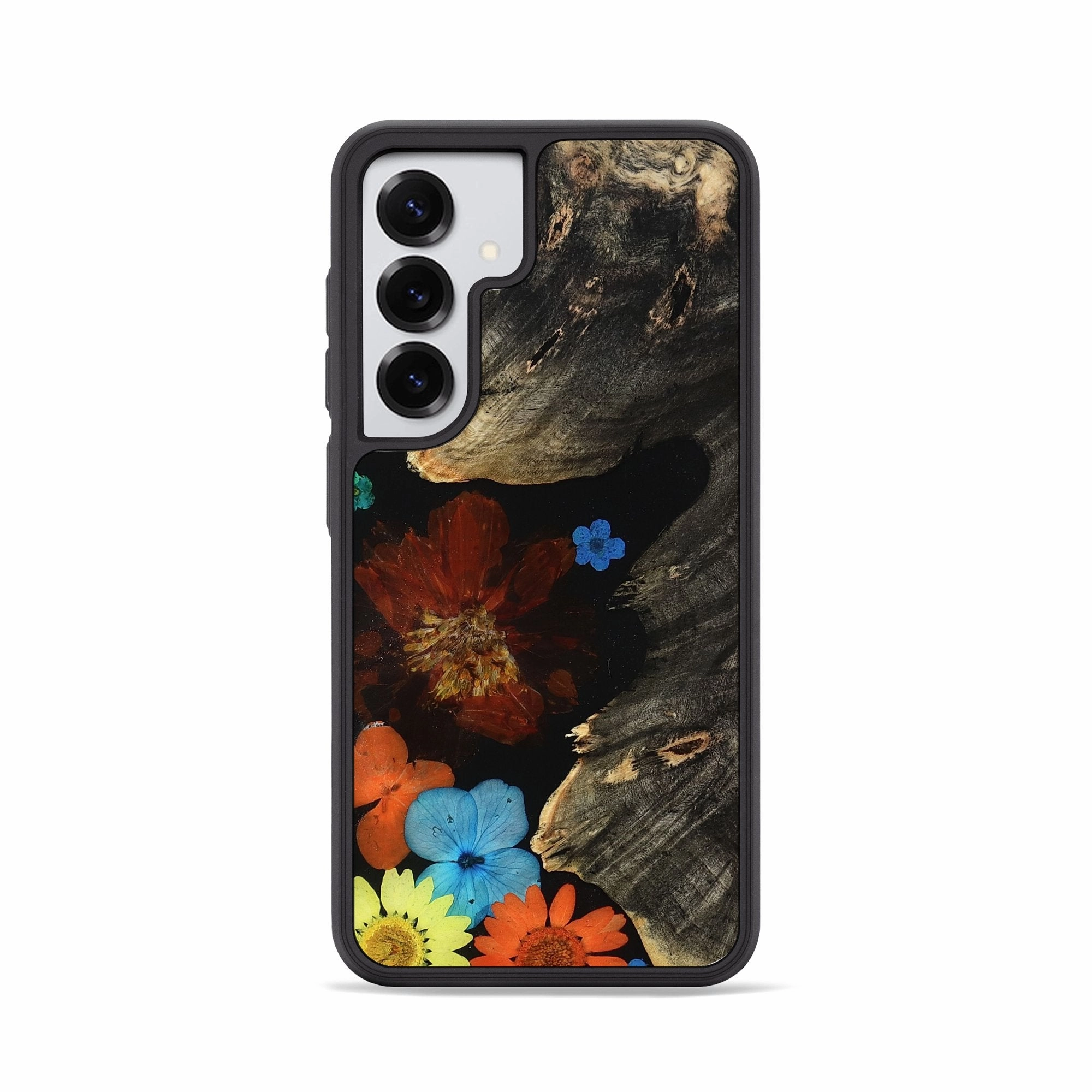 Anti Finger Oil Coating Crystal Clear Galaxy S25 Wood Phone Case - Niko (Bloom, 781645)