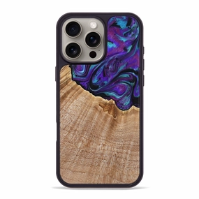Anti Finger Oil Coating Iphone 16 Pro Max Wood Phone Case - Darci (Purple, 775164)