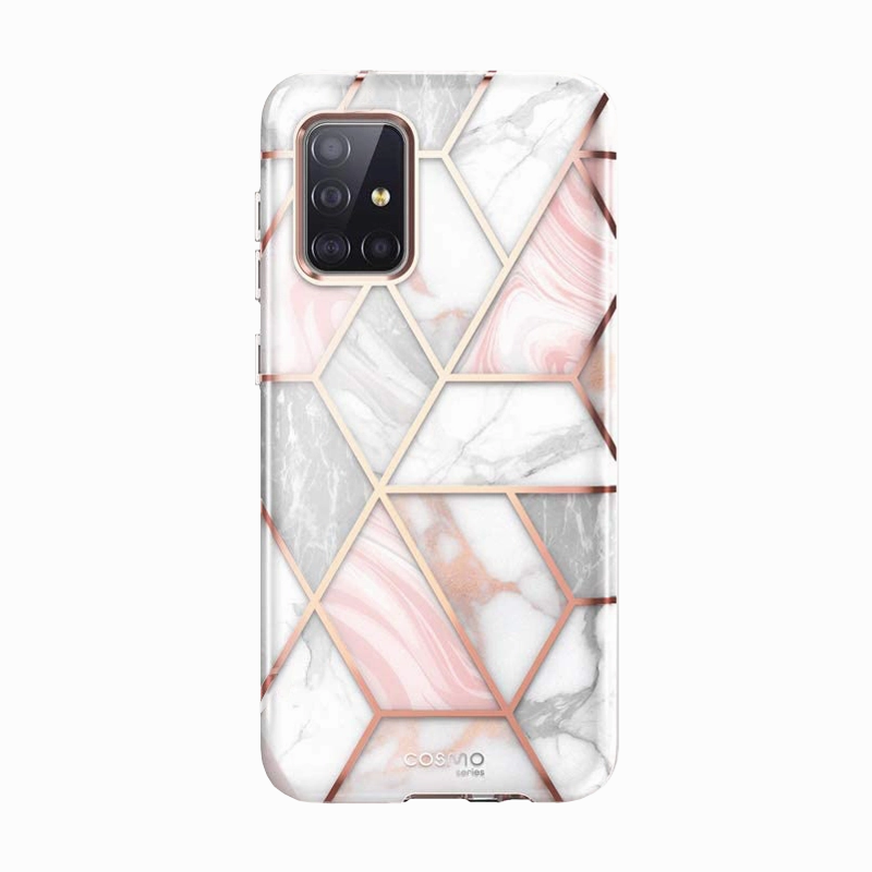 Galaxy A51 Cosmo Case - Marble Pink Edge to Edge Protection Shatterproof Glass