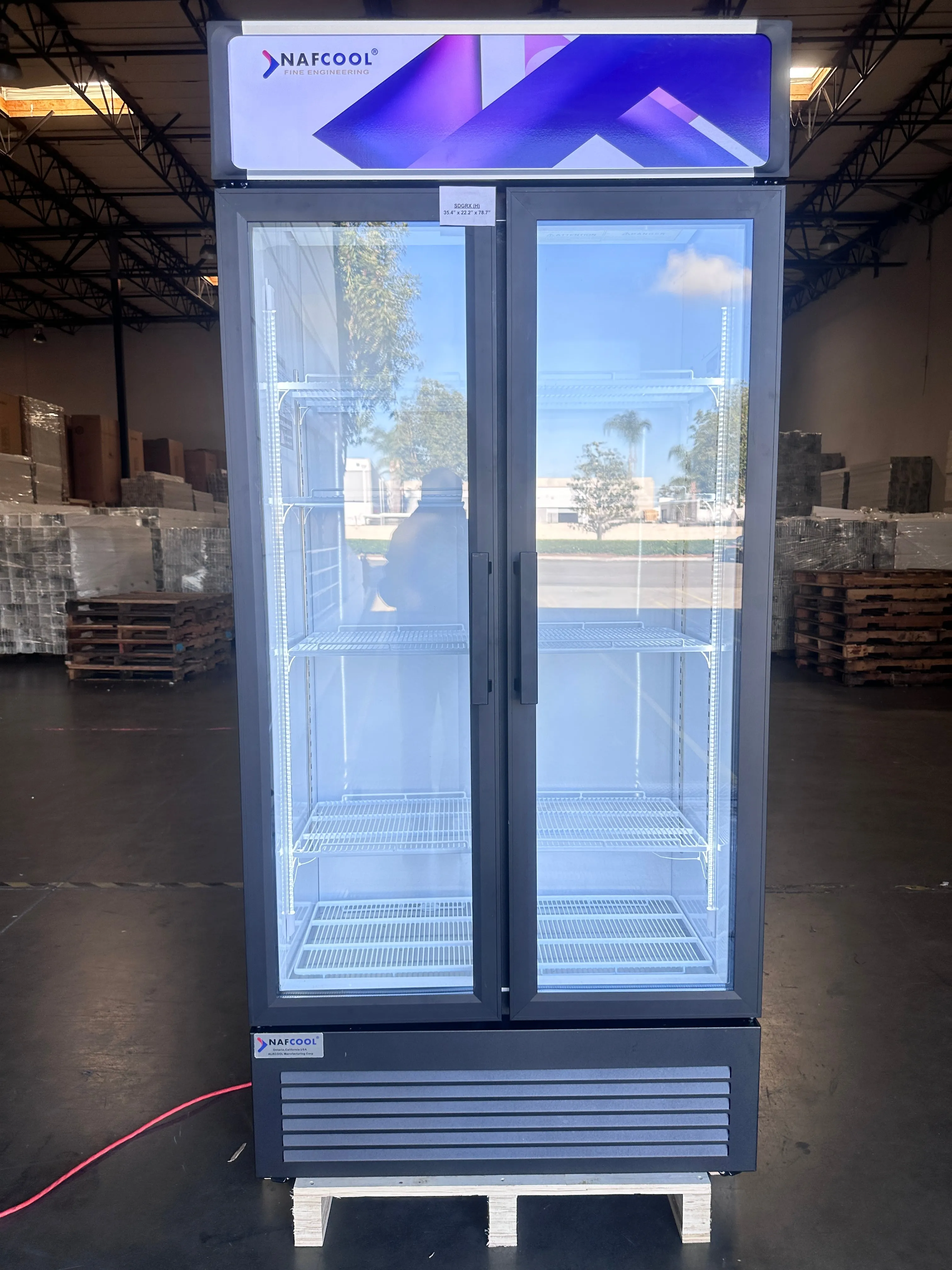 SGDRX(H) 36?? Two Section Hinge Glass Door Merchandiser Refrigerator