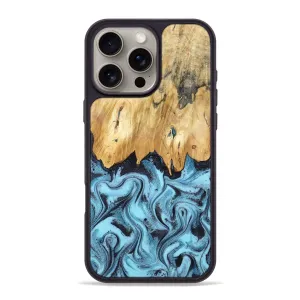 Iphone 16 Pro Max Wood Phone Case - Micah (Blue, 781804) HD Screen Protector Anti Reflection