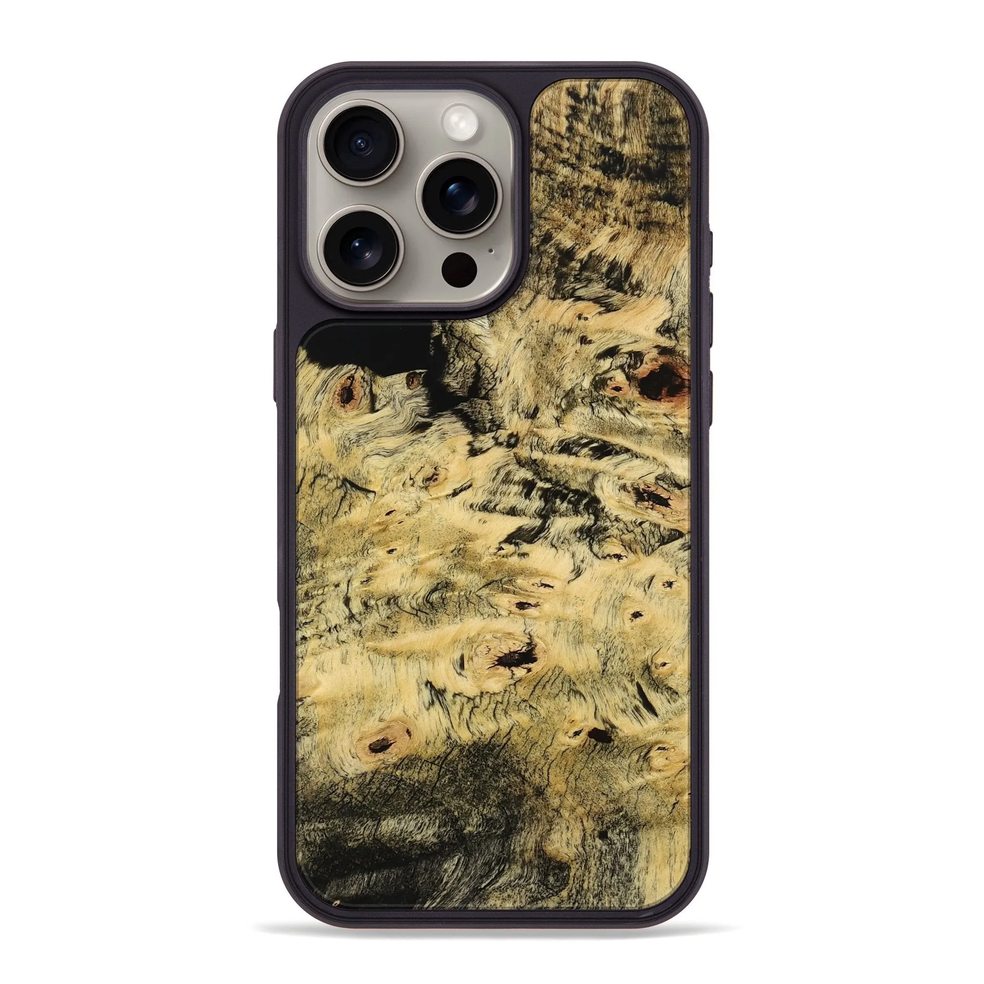 Iphone 16 Pro Max Wood Phone Case - Peggie (Wood Burl, 779570) Anti Spy
