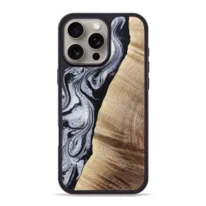 Anti Oil Film Anti Fog Iphone 16 Pro Max Wood Phone Case - Kate (Black & White, 777574)