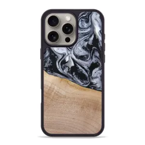 Iphone 16 Pro Max Wood Phone Case - Miah (Black & White, 780132) Protective Film
