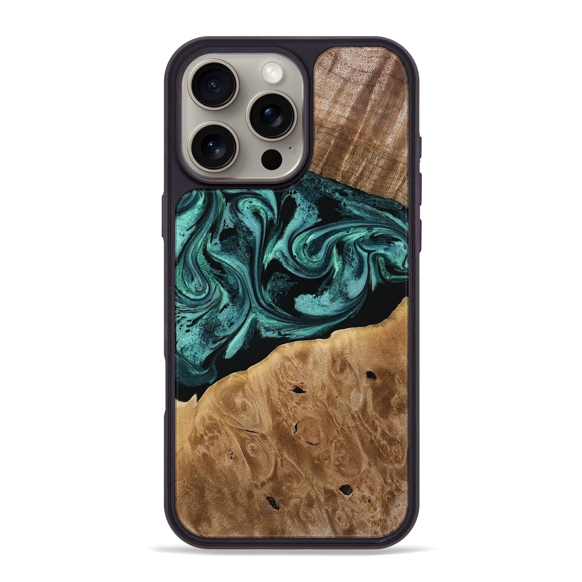 Iphone 16 Pro Max Wood Phone Case - Dewitt (Green, 780543) Anti Static Film