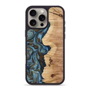 Iphone 16 Pro Max Wood Phone Case - Gustavo (Teal & Gold, 775840) Protective Layer