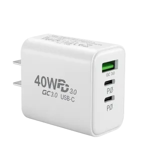 Secure Adapter Fast Power Delivery 20W 3 Port Usb-C   C   A Fast Wall Charger Pd