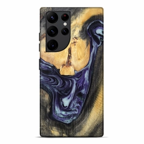 Galaxy S22 Ultra Wood Live Edge Phone Case - Heaven (Purple, 781014) Crystal Clear Screen Anti Fingerprint Film
