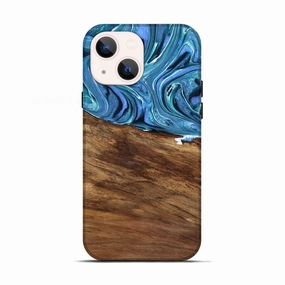 Smooth Surface Case Friendly Iphone 13 Wood Live Edge Phone Case - Lanny (Blue, 762728)