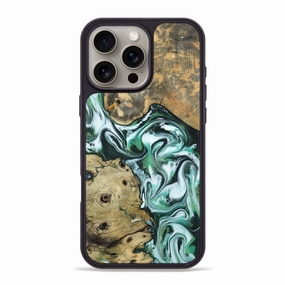 Iphone 16 Pro Max Wood Phone Case - Malvina (Green, 781327) Self Healing