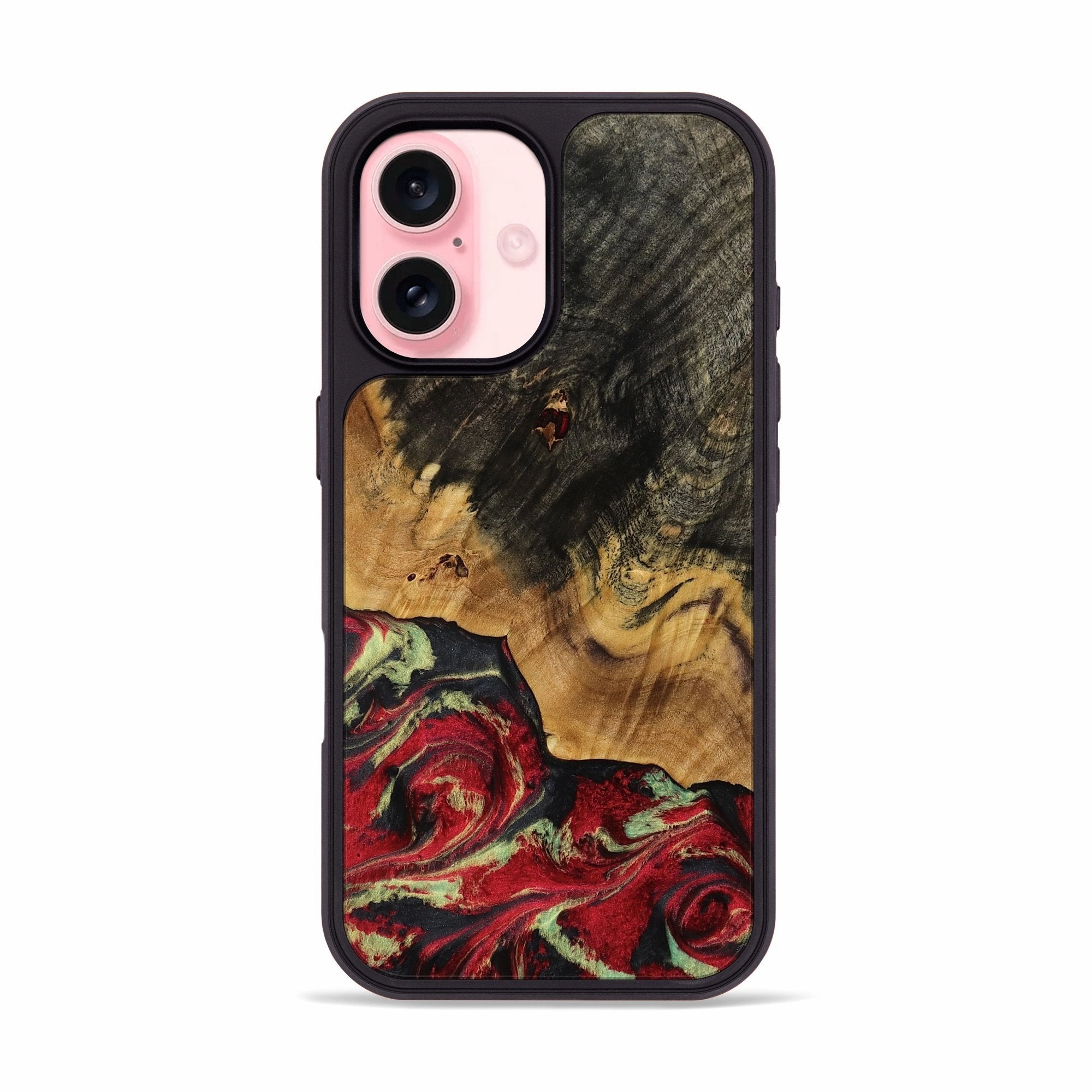 Iphone 16 Wood Phone Case - Arlen (Red, 770749) Smooth Touch Film Crystal Clear Screen