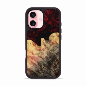 Iphone 16 Wood Phone Case - Karlie (Red, 773331) Anti Fog