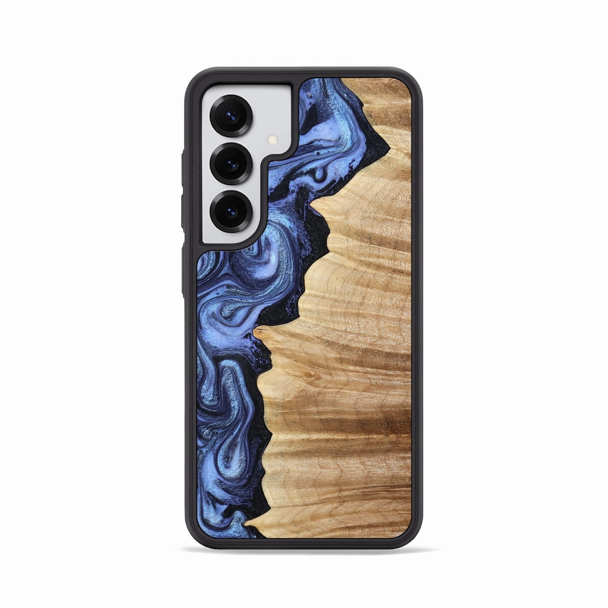 Smooth Touch Film High Transparency Galaxy S25 Wood Phone Case - Lindy (Blue, 778671)