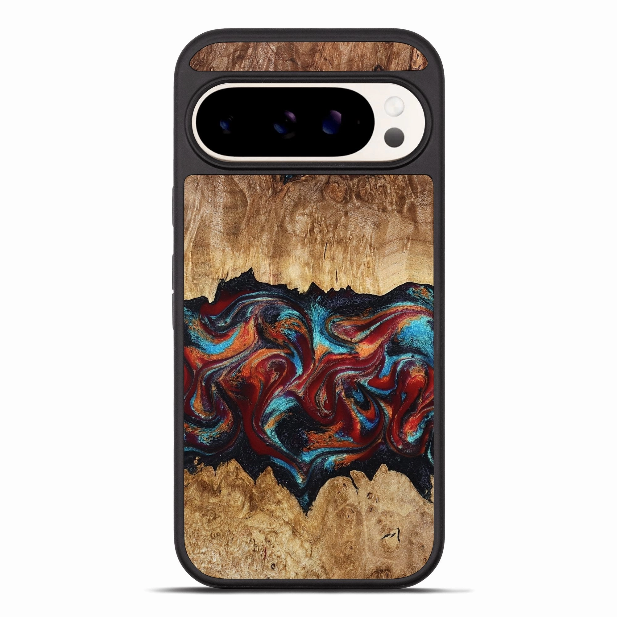 Scratch Resistant Coating Pixel 10 Pro Xl Wood Phone Case - Shawna (Teal & Gold, 780960)