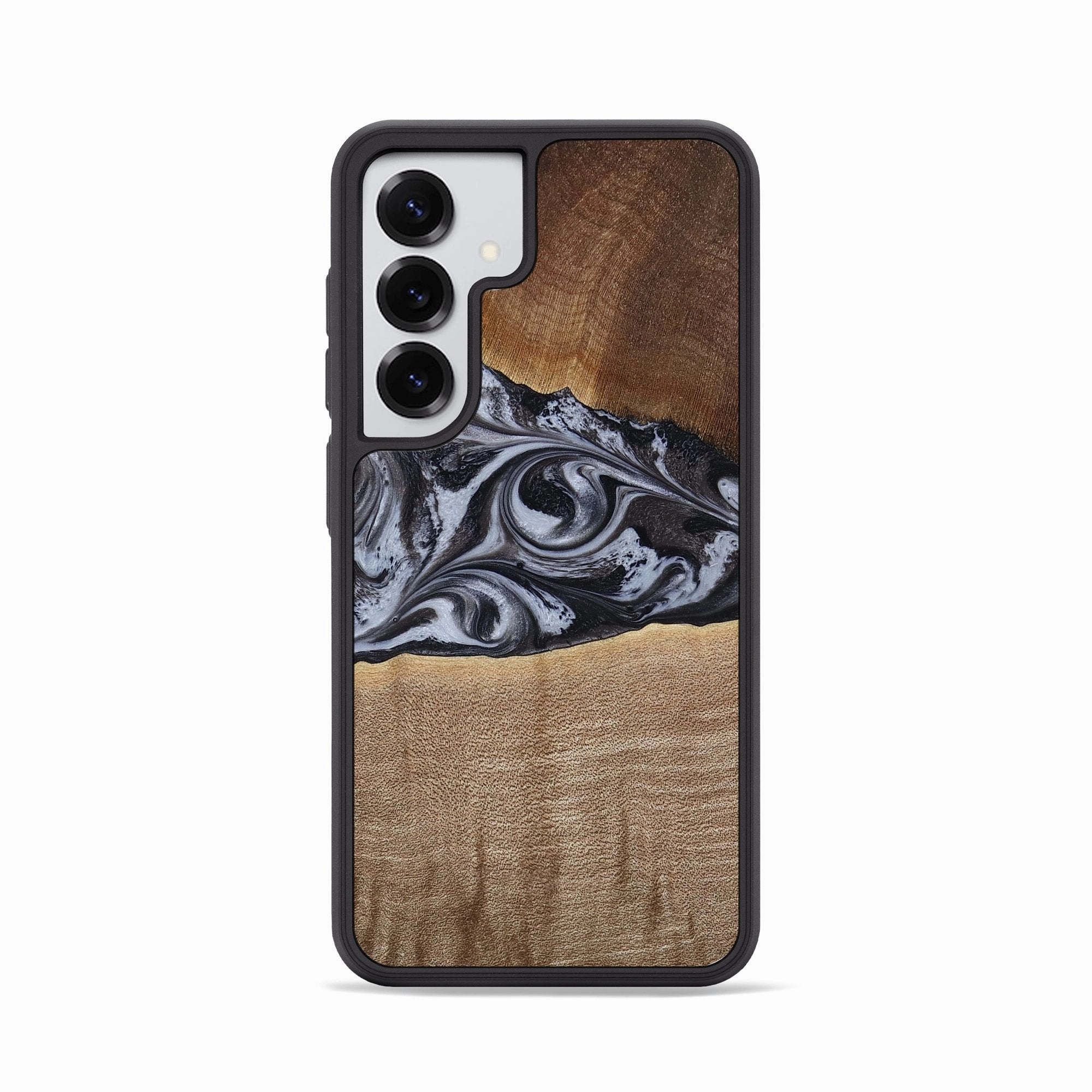 Anti Static Film Galaxy S25 Wood Phone Case - Berkley (Black & White, 771582)