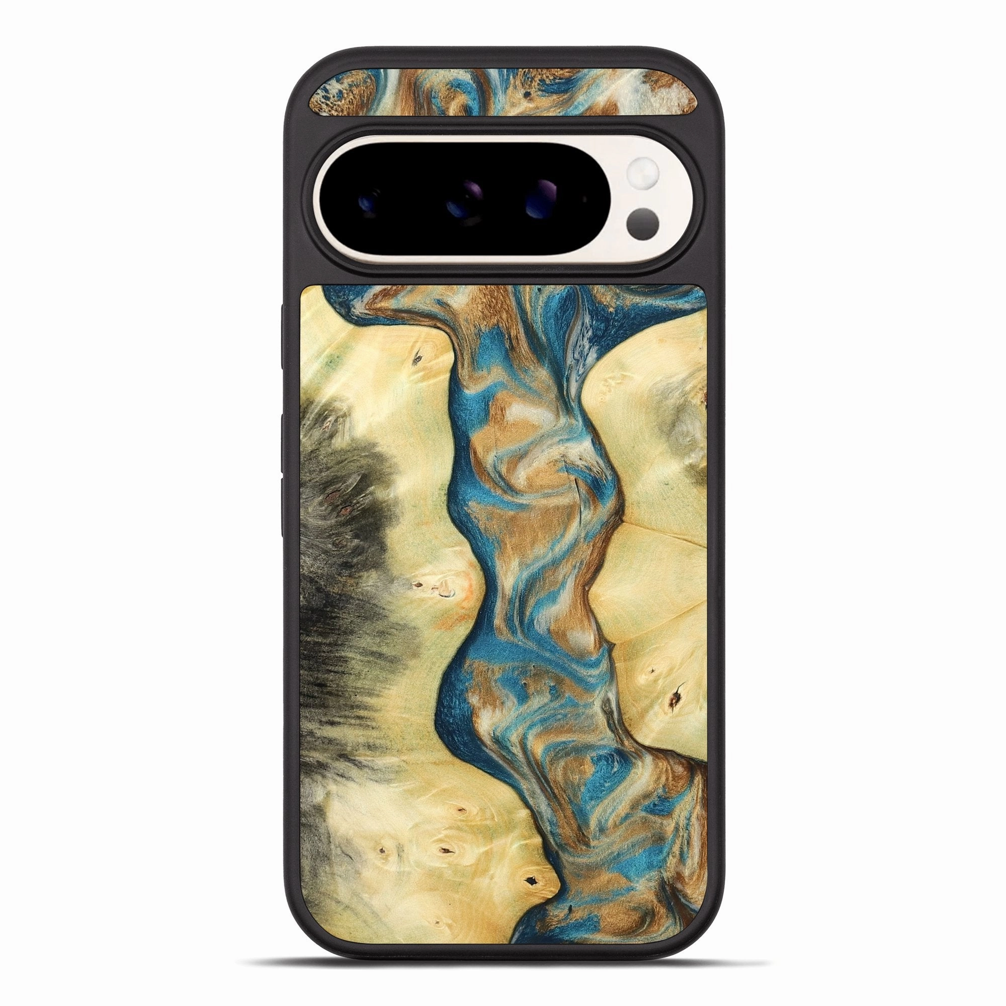 Drop Protection Pixel 10 Pro Xl Wood Phone Case - Alissa (Teal & Gold, 780733)