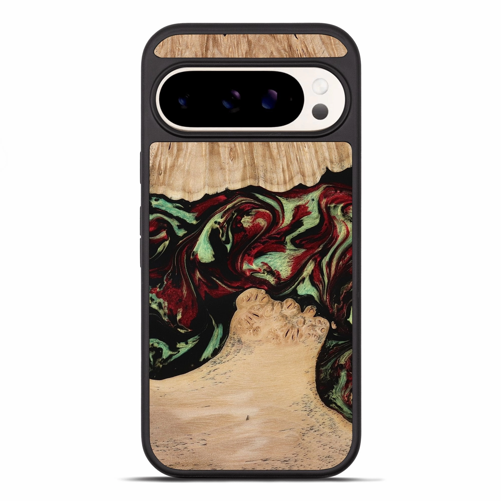 Pixel 10 Pro Xl Wood Phone Case - Jordon (Red, 773831) Anti Shock Film