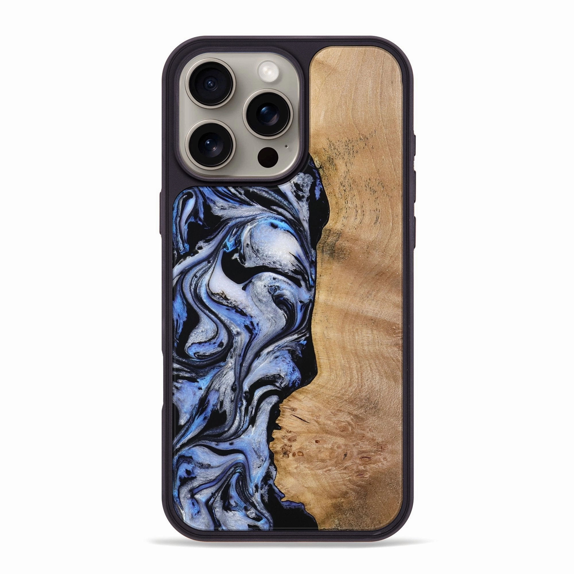Bubble Free Iphone 16 Pro Max Wood Phone Case - Santos (Blue, 772200)