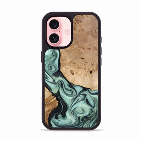 Impact Resistant Iphone 16 Wood Phone Case - Dorotha (Green, 776662)