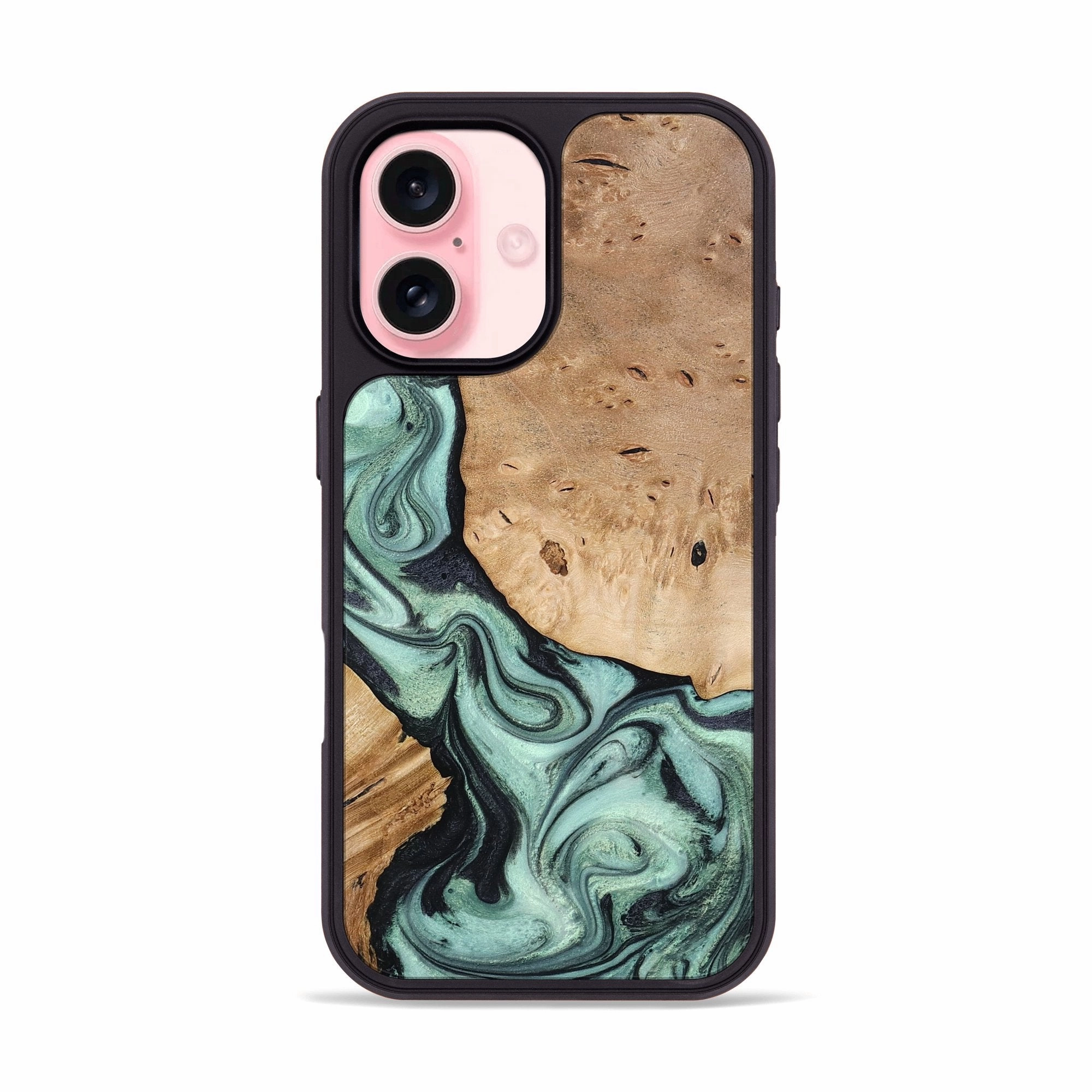 Impact Resistant Iphone 16 Wood Phone Case - Dorotha (Green, 776662)